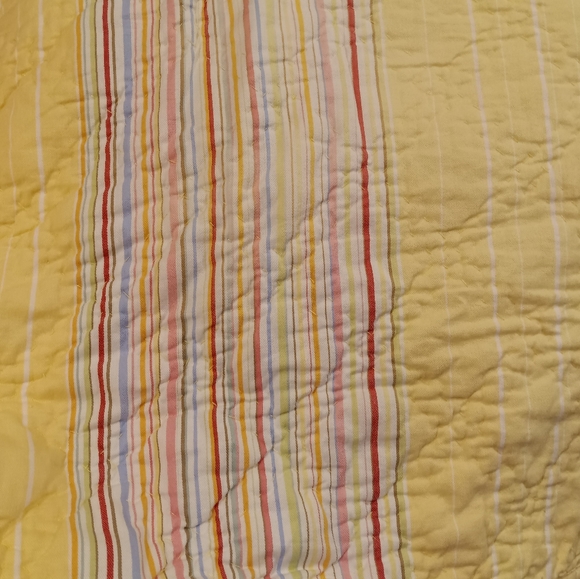 Pottery Barn Bedding Pottery Barn Yellow Stripe Handstitched Quilt